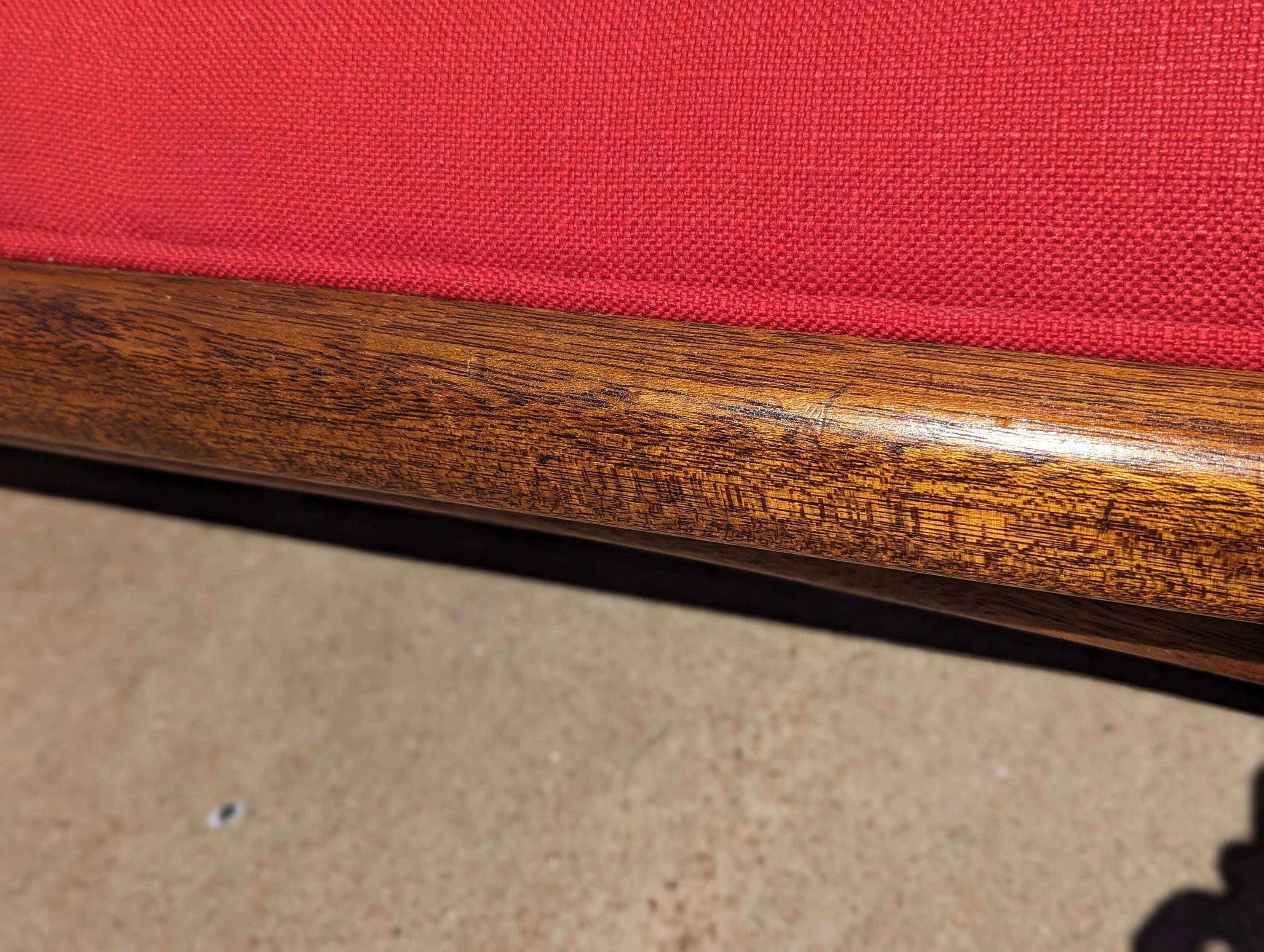 Mid Century Modern Red Gondola Sofa by Carter Manufacturing