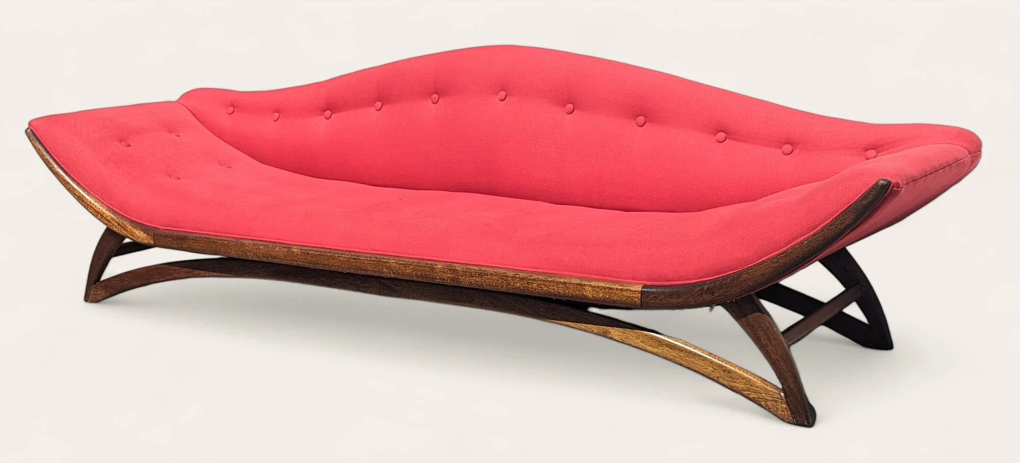 Mid Century Modern Red Gondola Sofa by Carter Manufacturing