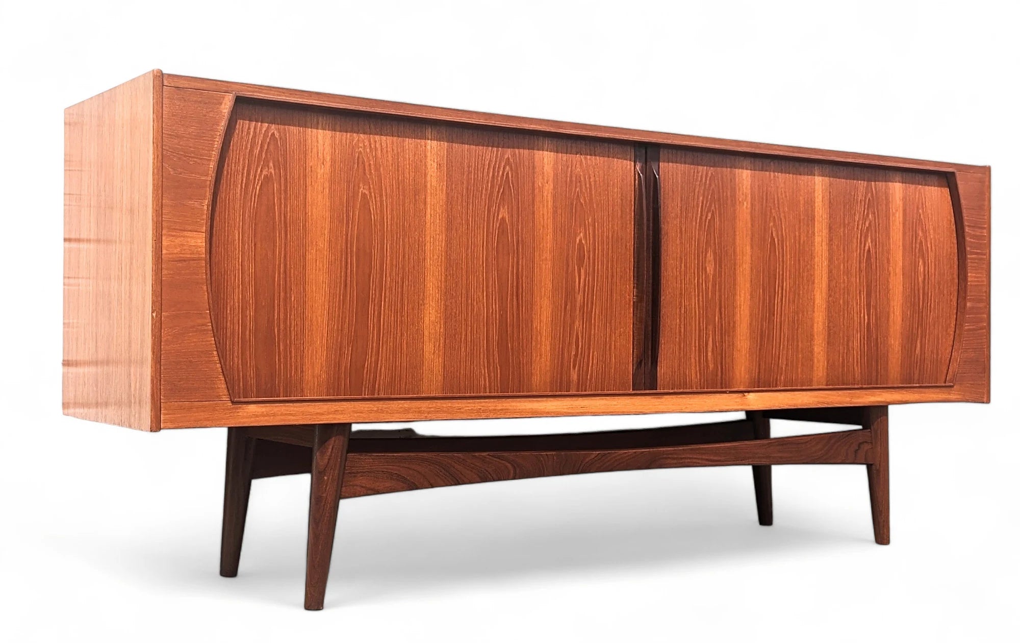 Mid Century Danish Modern Tambour Door Credenza