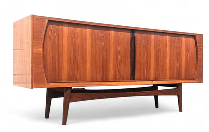 Mid Century Danish Modern Tambour Door Credenza