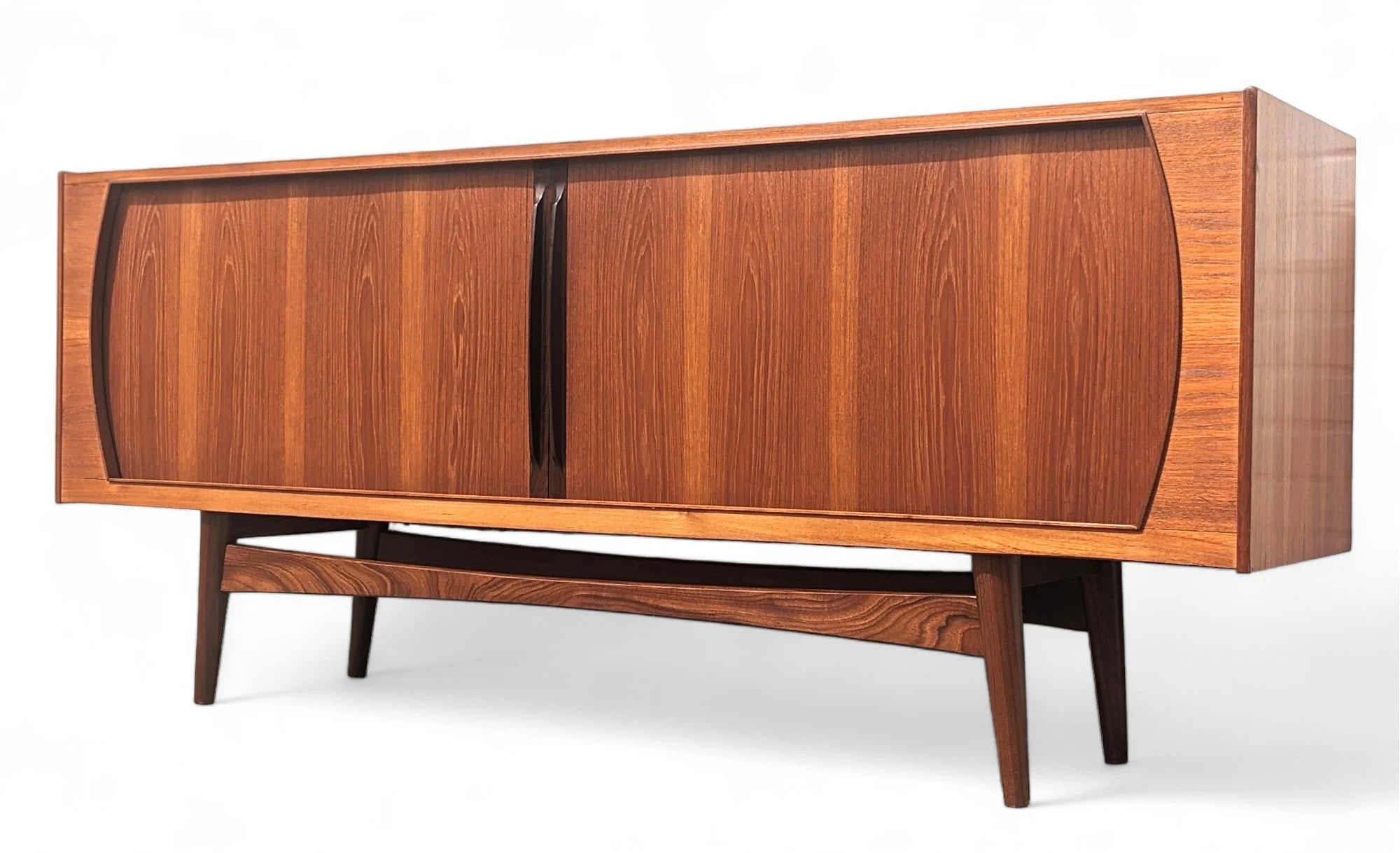 Mid Century Danish Modern Tambour Door Credenza