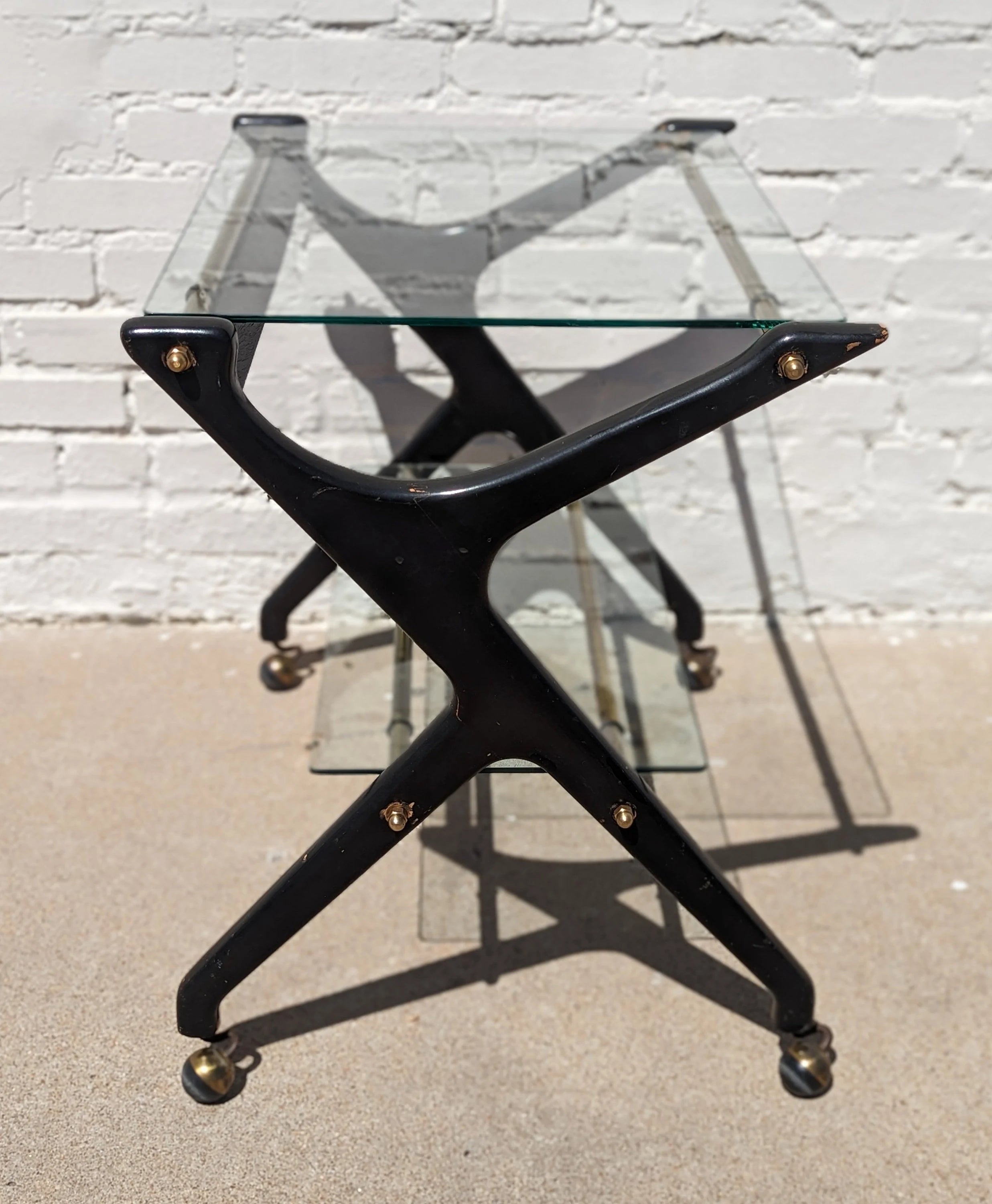 Mid Century French Modern Rolling Barcart