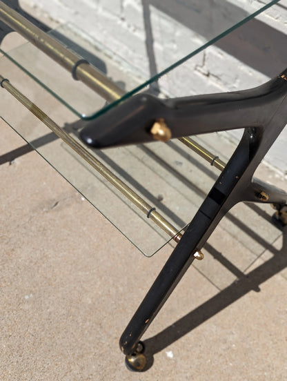 Mid Century French Modern Rolling Barcart