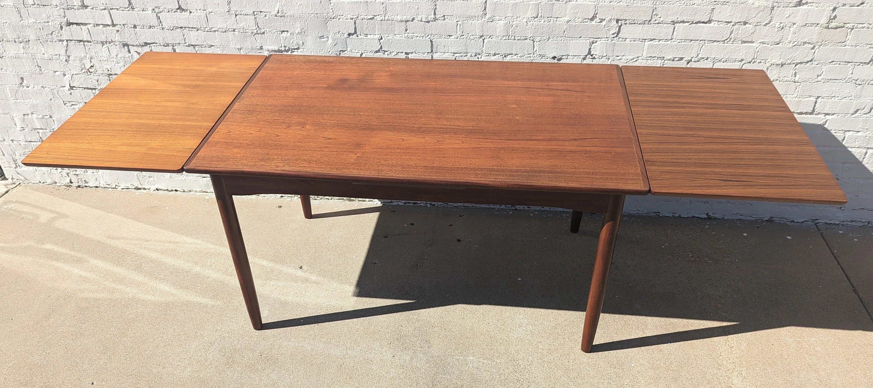Mid Century Danish Modern Teak Extension Dining Table