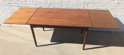 Mid Century Danish Modern Teak Extension Dining Table