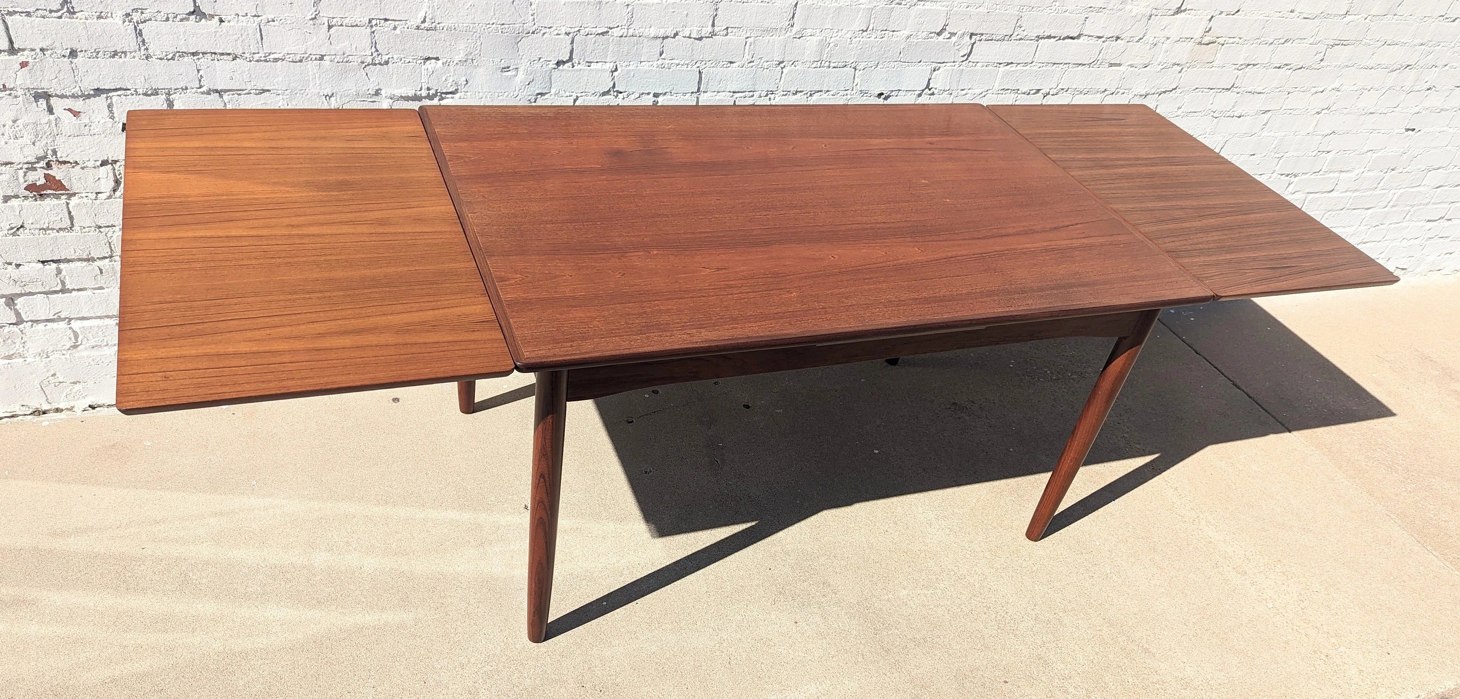Mid Century Danish Modern Teak Extension Dining Table