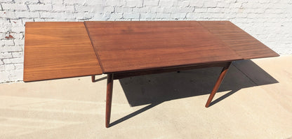 Mid Century Danish Modern Teak Extension Dining Table