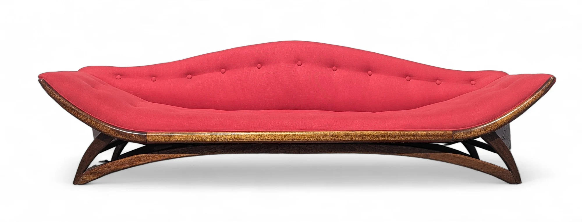 Mid Century Modern Red Gondola Sofa by Carter Manufacturing
