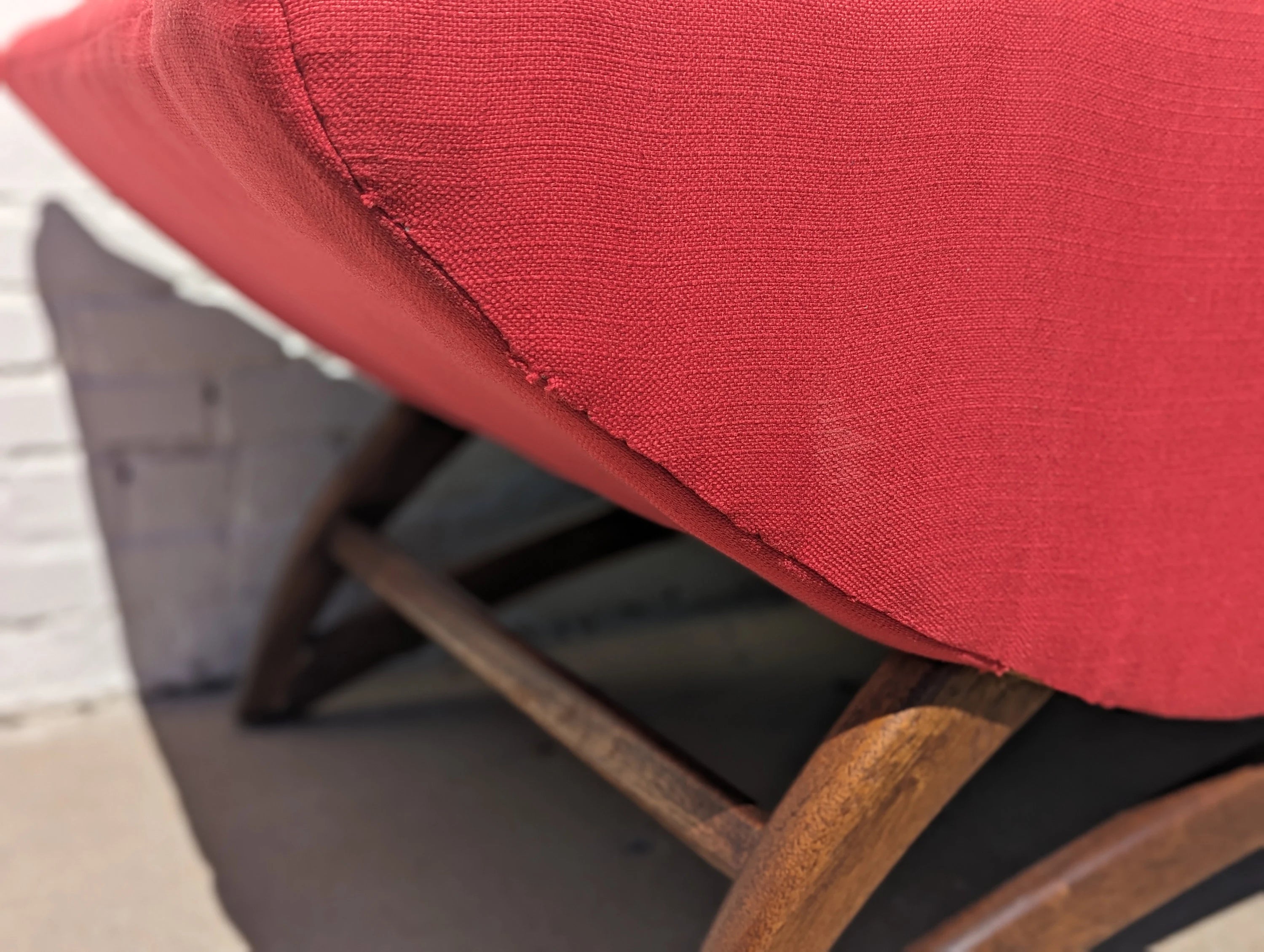Mid Century Modern Red Gondola Sofa by Carter Manufacturing