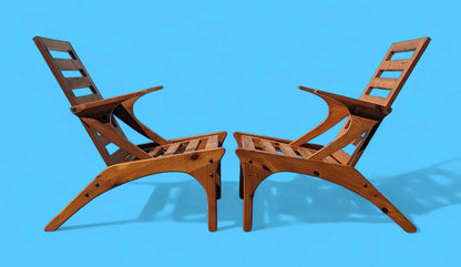 Danish Modern Pine Lounge Chairs