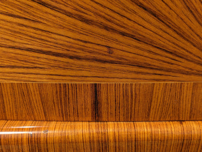 Modern French Lacquered Sunburst and Herringbone Credenza