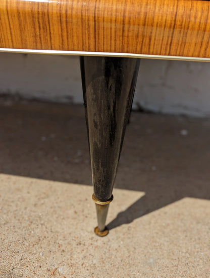 Modern French Lacquered Sunburst and Herringbone Credenza