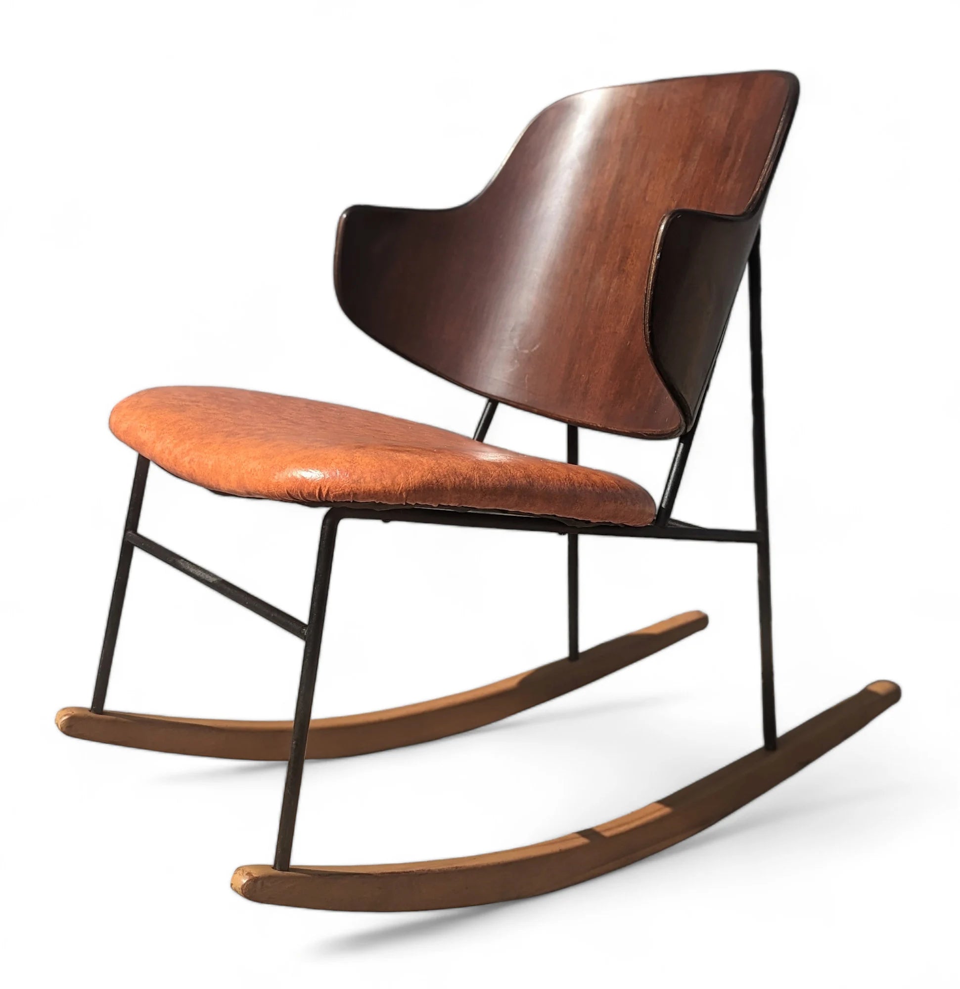 Mid Century Modern Kofod Larsen Penguin Rocking Chair