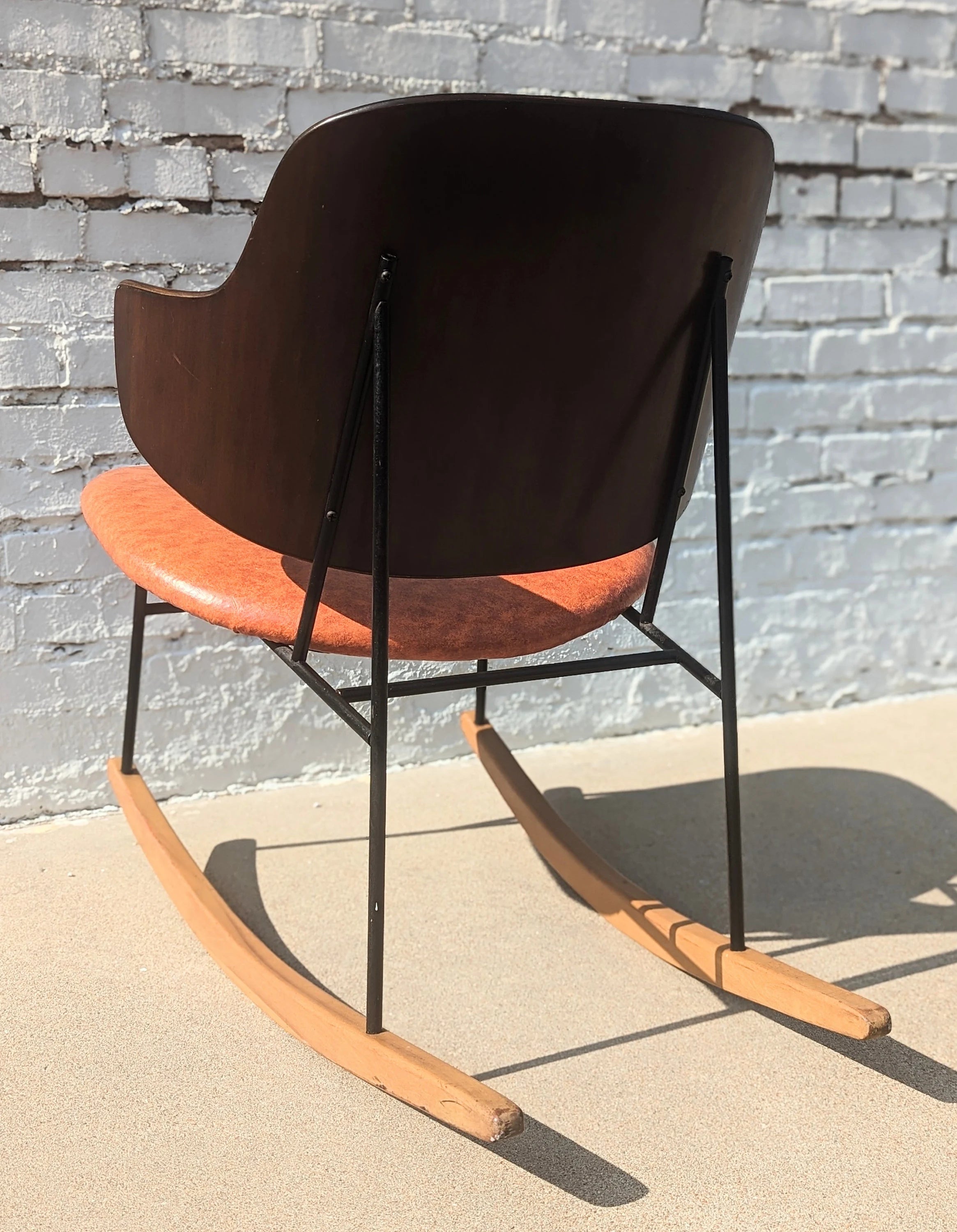 Mid Century Modern Kofod Larsen Penguin Rocking Chair