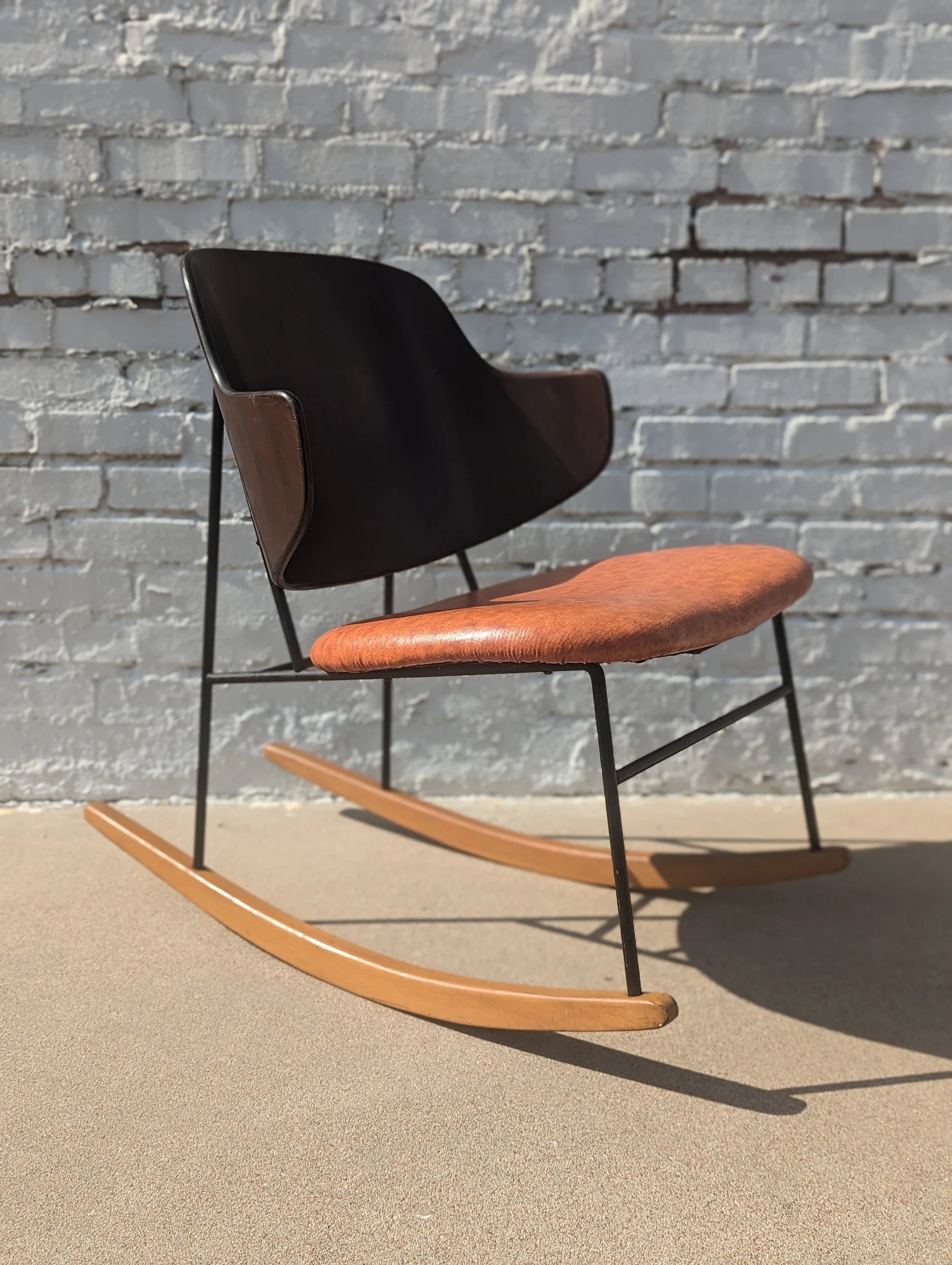 Mid Century Modern Kofod Larsen Penguin Rocking Chair