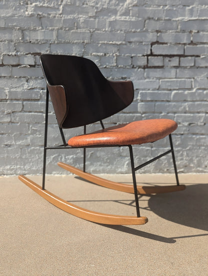 Mid Century Modern Kofod Larsen Penguin Rocking Chair