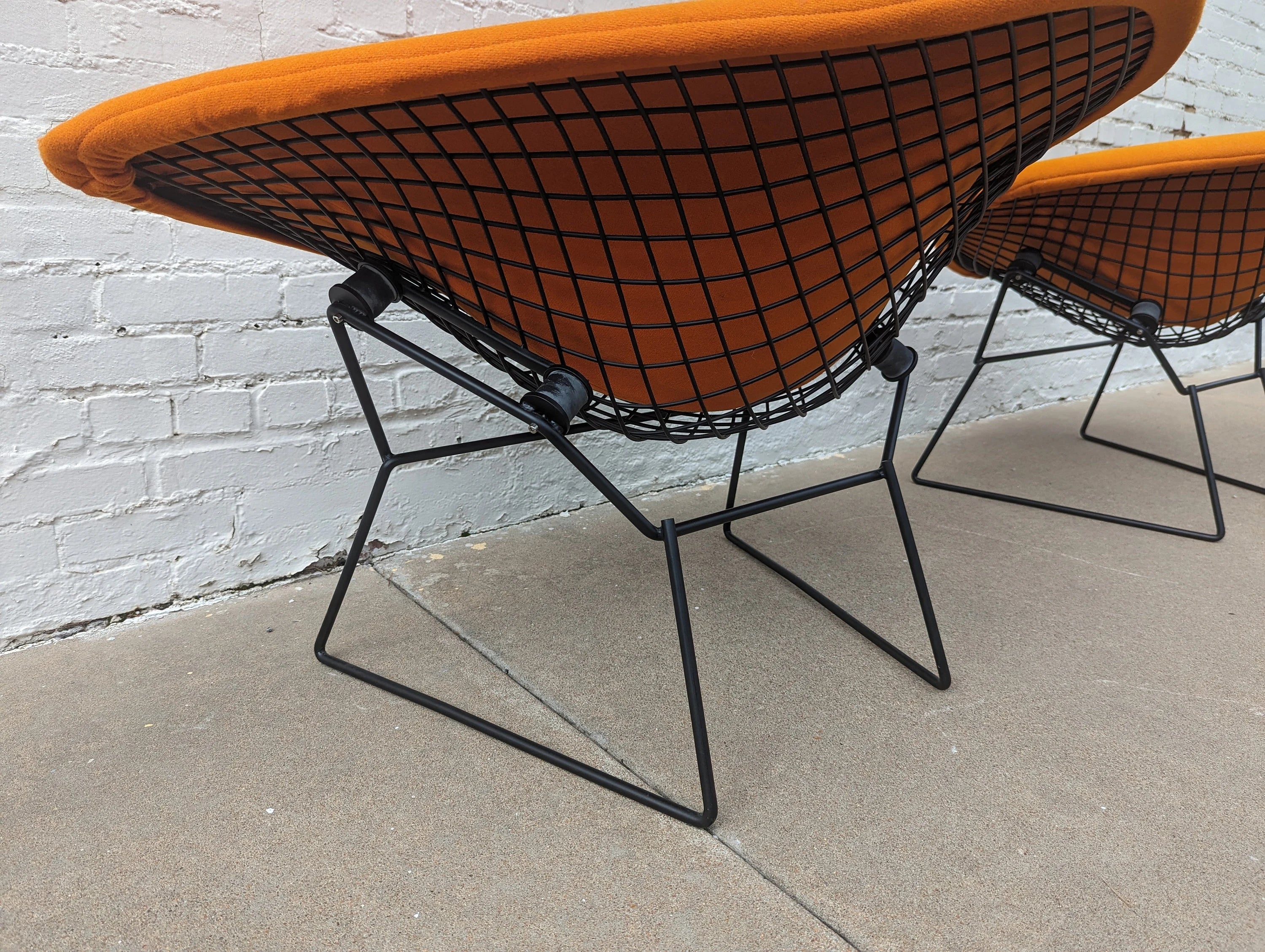 Mid Century Modern Bertoia Large Wire Diamond Chairs