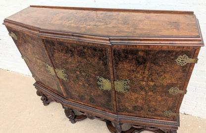 English Burlwood & Walnut Cabinet