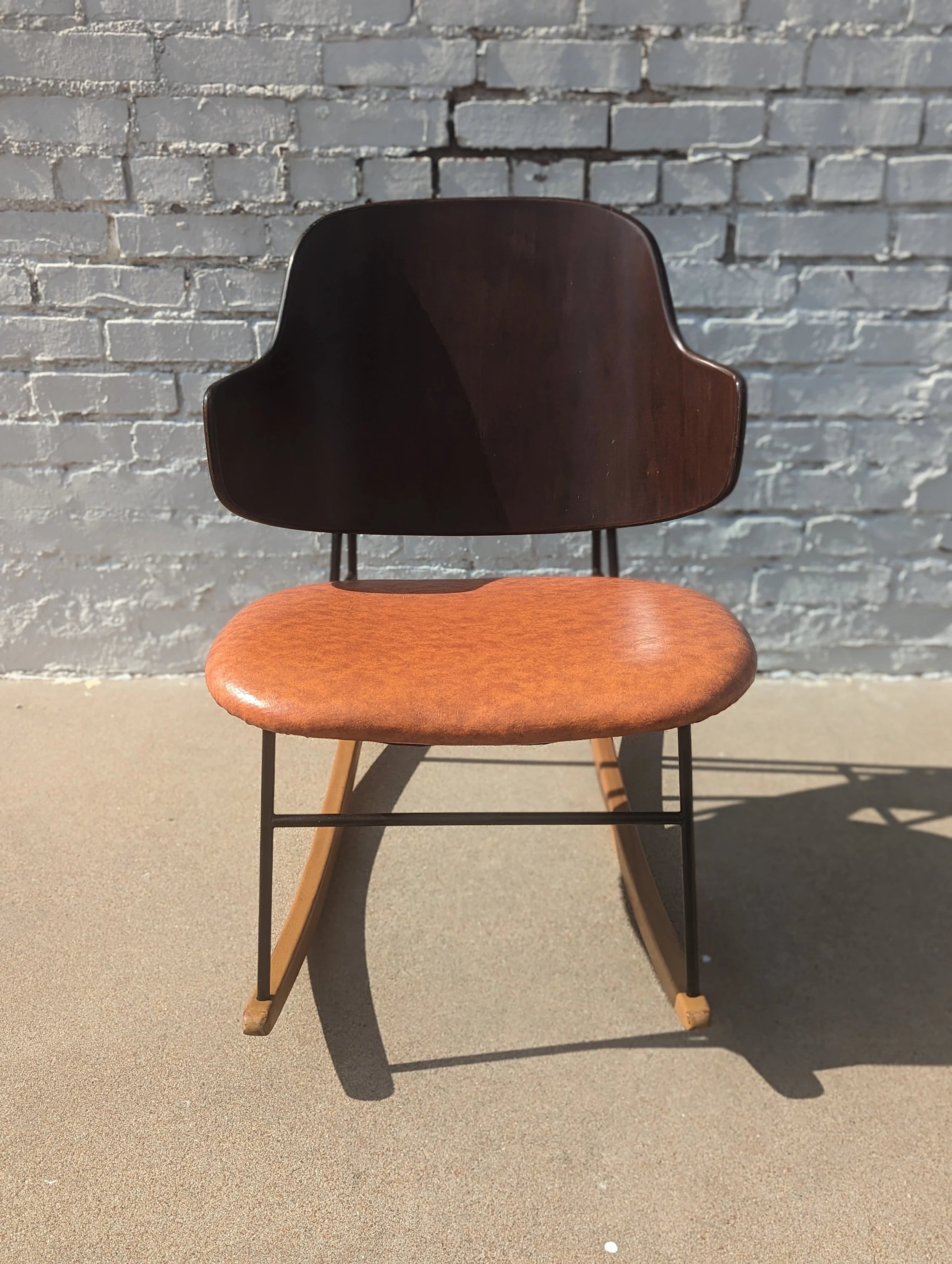 Mid Century Modern Kofod Larsen Penguin Rocking Chair