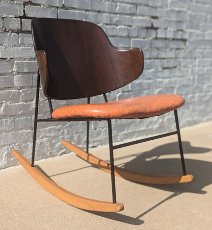 Mid Century Modern Kofod Larsen Penguin Rocking Chair