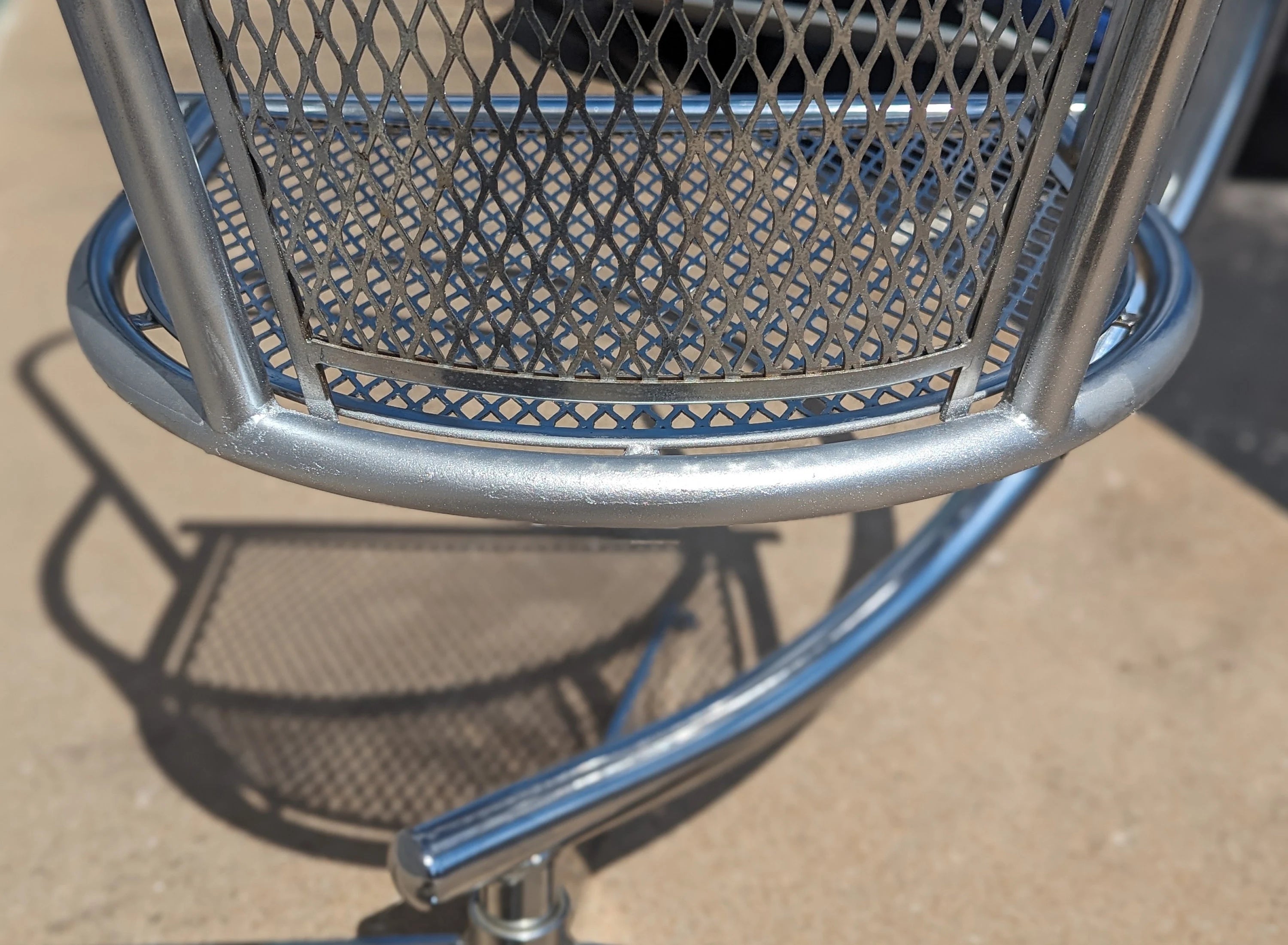 Post Modern Chrome Suspension Basket Chair