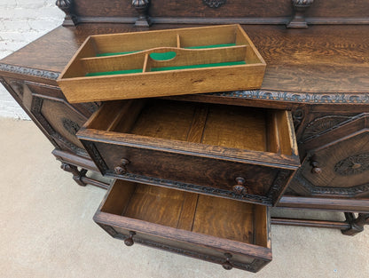 English Tudor Oak Sideboard