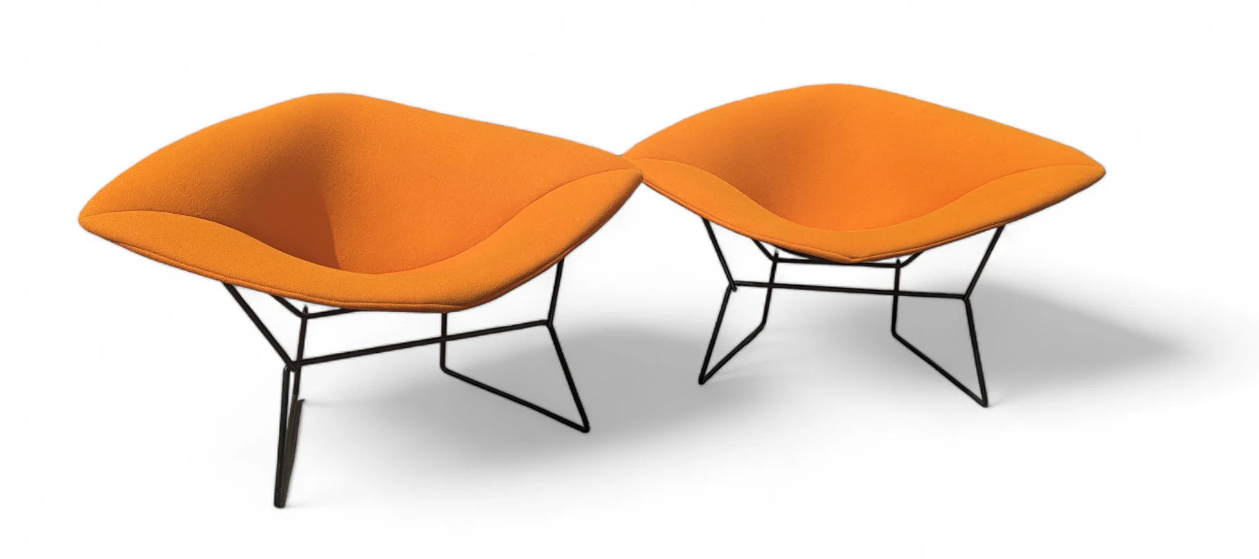 Mid Century Modern Bertoia Large Wire Diamond Chairs