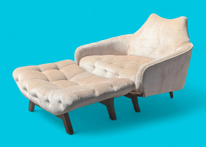 Mid Century Modern Adrian Pearsall Inspired Lounge and Ottoman