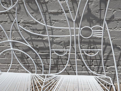 Mid Century Modern John Risley Steel Sculpture Bench