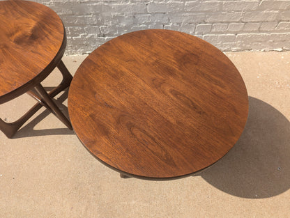 Mid Century Modern Walnut Jacks Side Tables in Manner of Adrian Pearsall