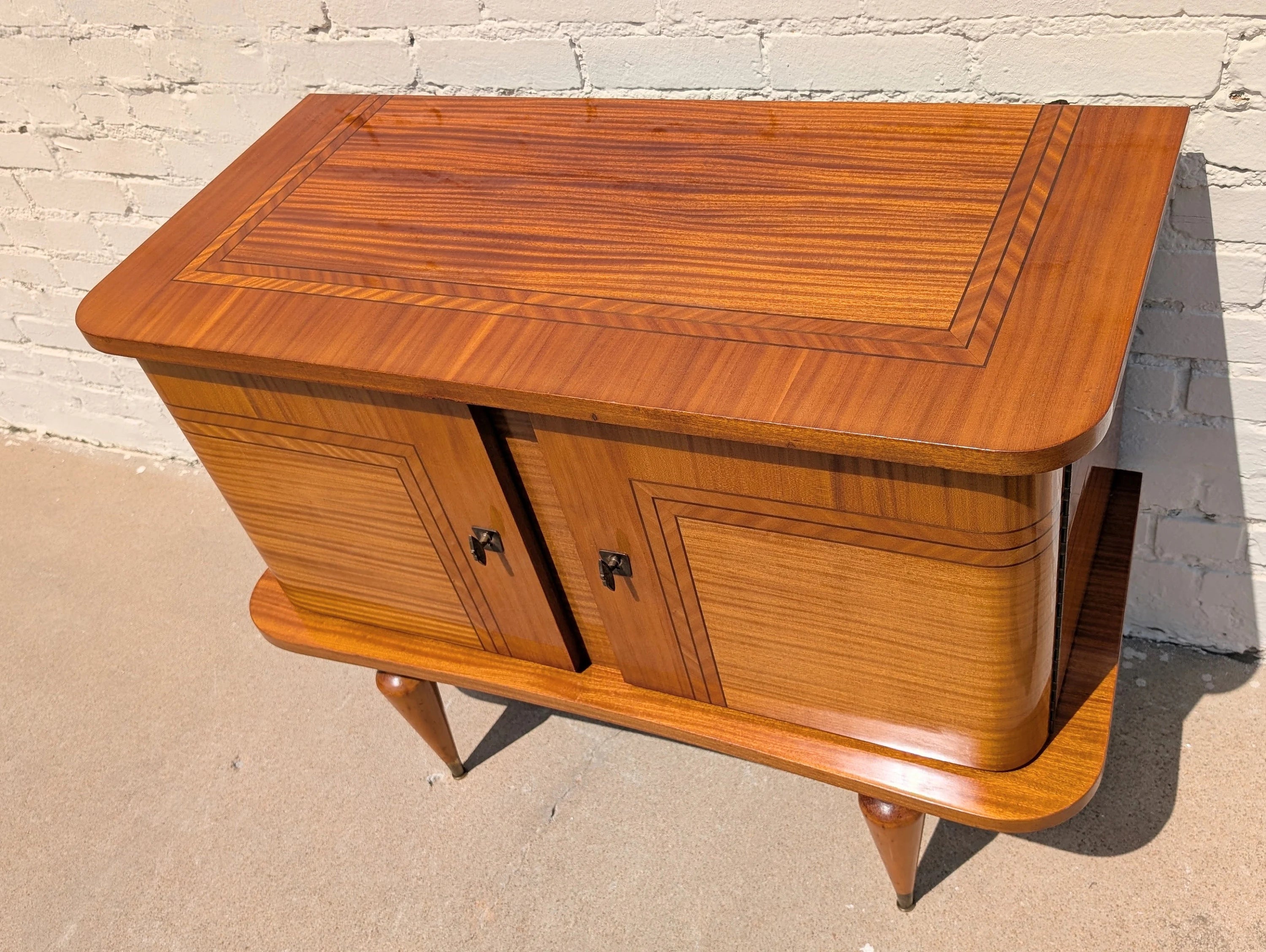 French Modern Lacquered Inlay Cabinet