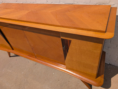 French Modern Lacquered Inlay Sideboard