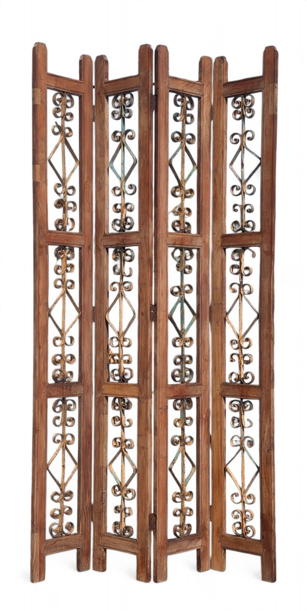 Rustic French Oak and Iron Screen Divider