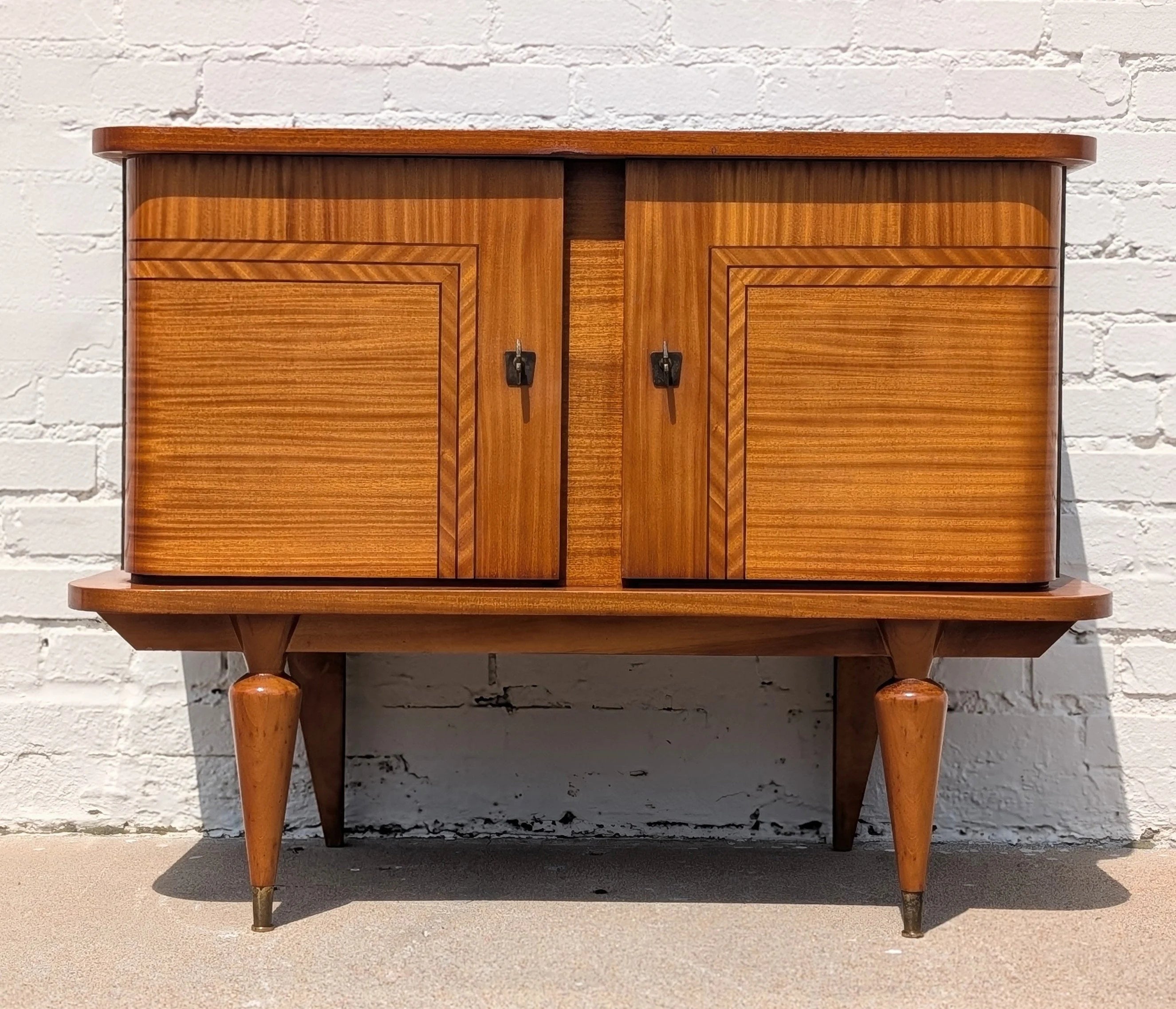 French Modern Lacquered Inlay Cabinet