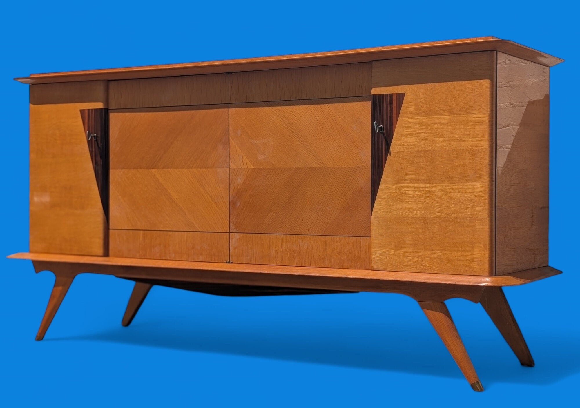 French Modern Lacquered Inlay Sideboard