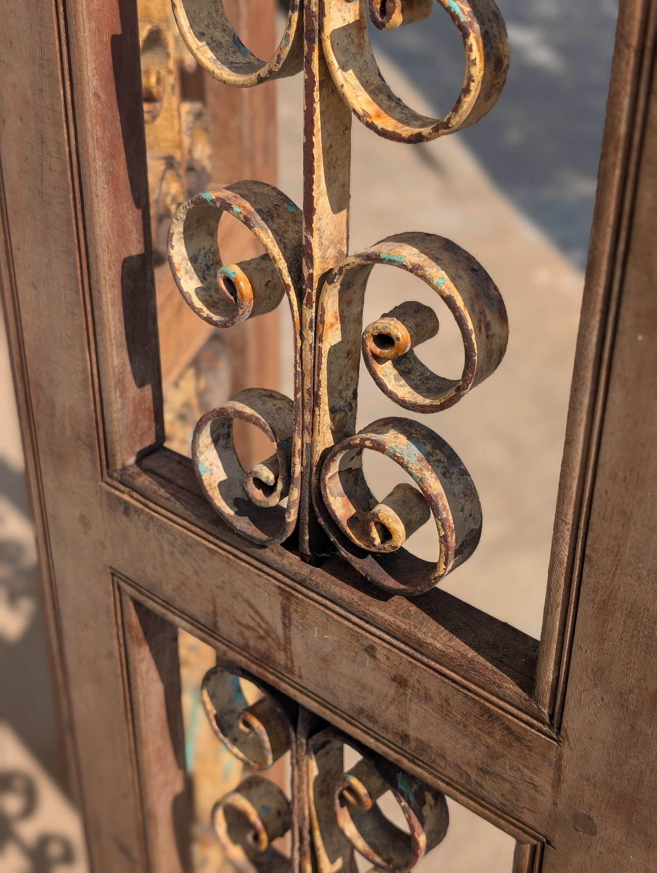 Rustic French Oak and Iron Screen Divider