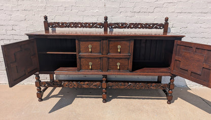 Old English Carved Oak Cabinet