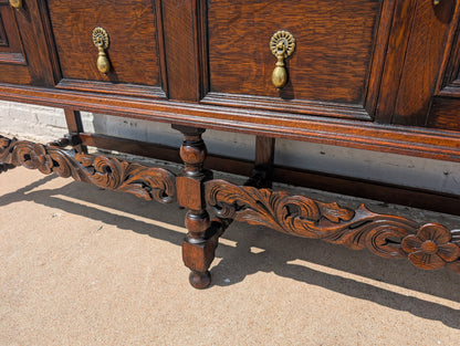 Old English Carved Oak Cabinet