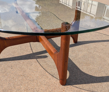 Mid Century Modern Adrian Pearsall Inspired Glass top Coffee Table