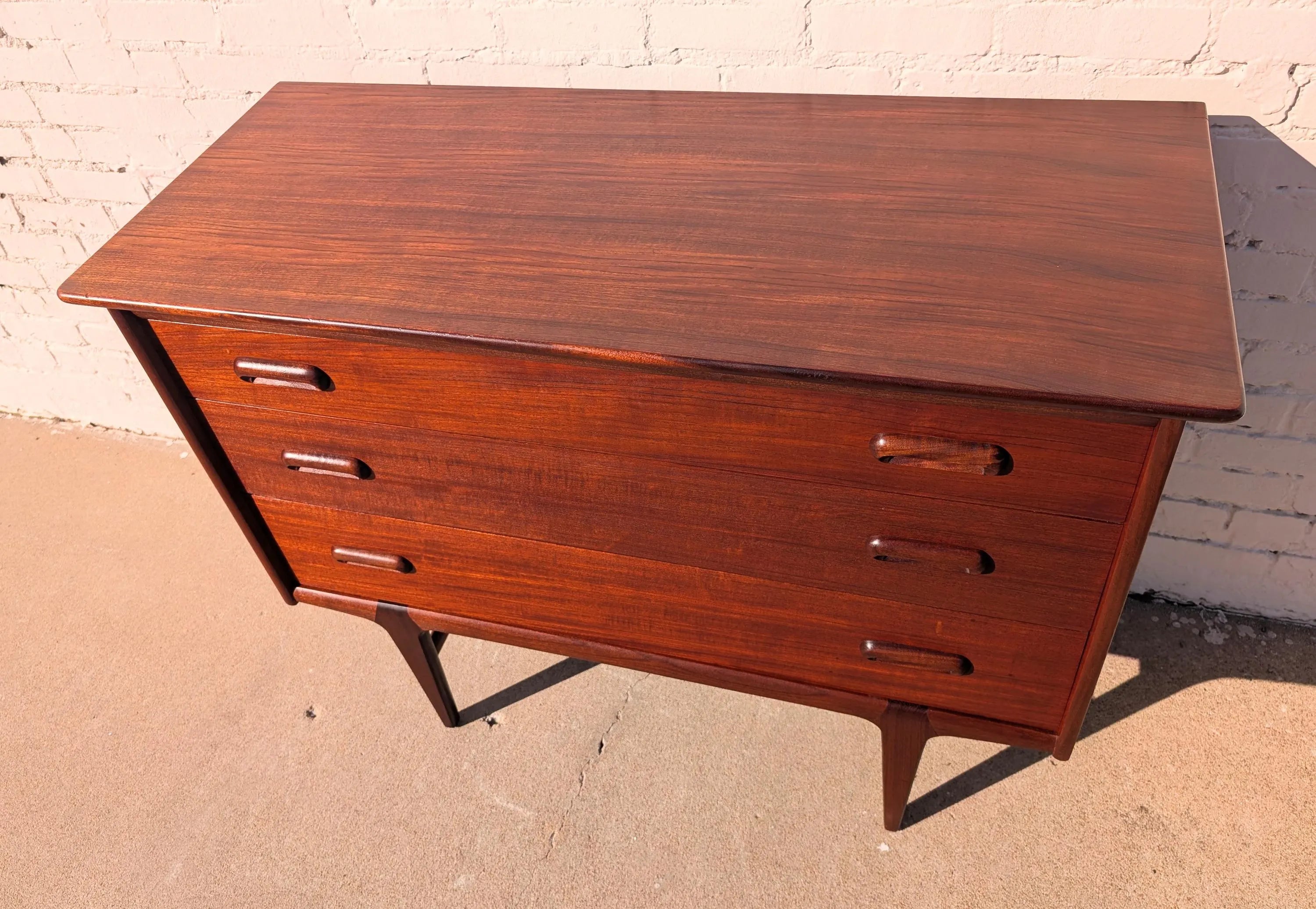 Mid Century English Modern Teak Dresser by Younger