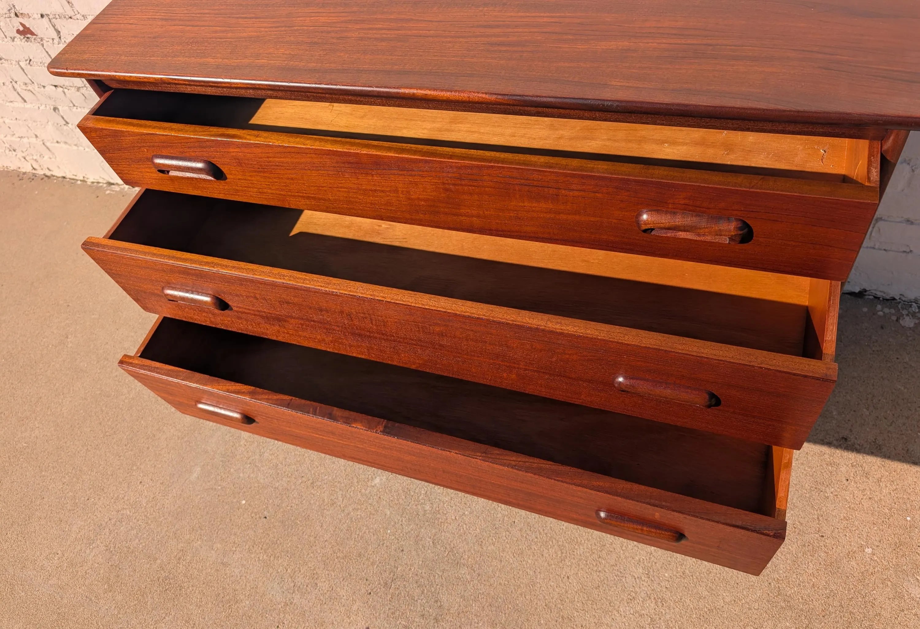 Mid Century English Modern Teak Dresser by Younger