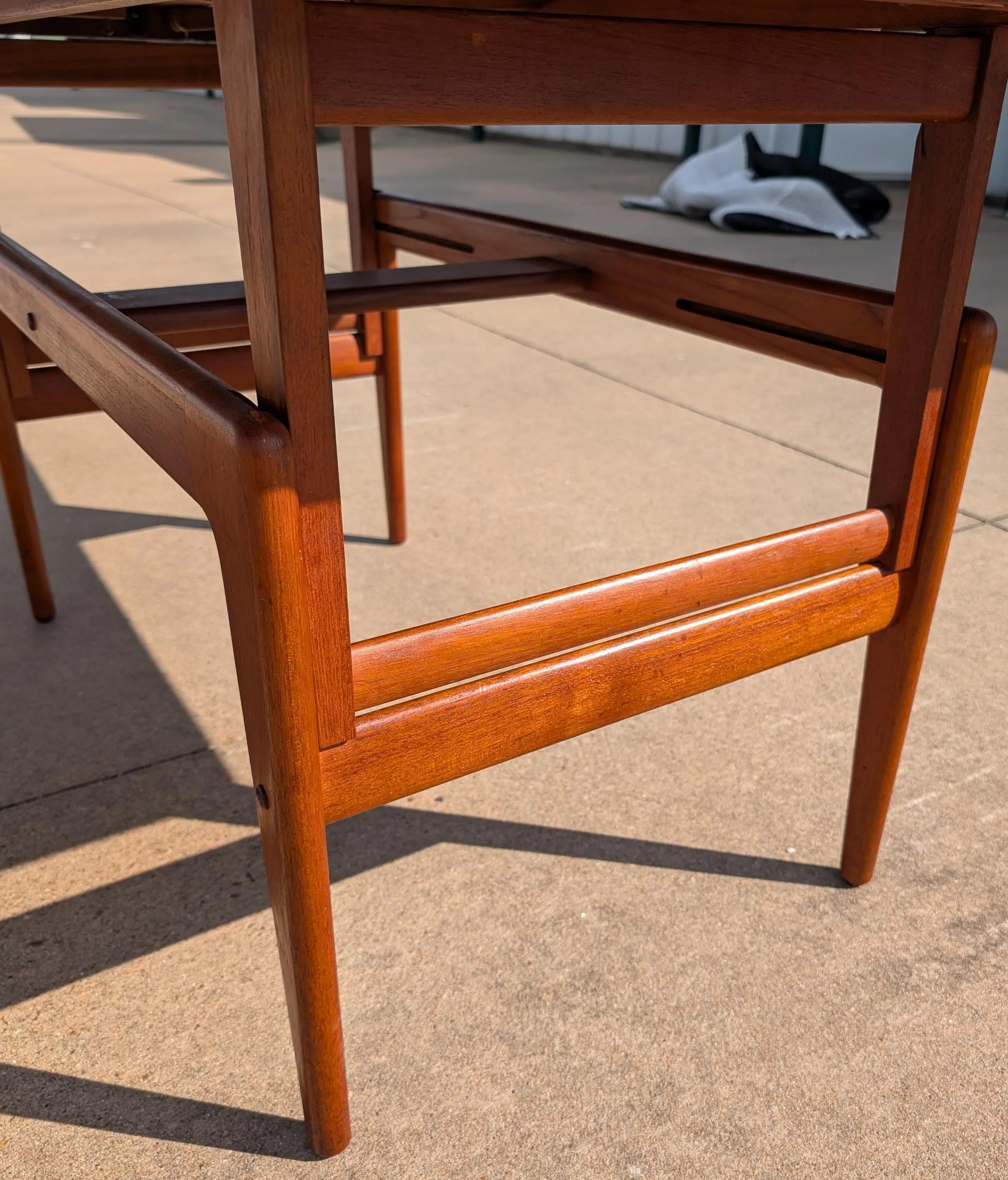 Mid Century Danish Modern Teak Elevator Coffee Table