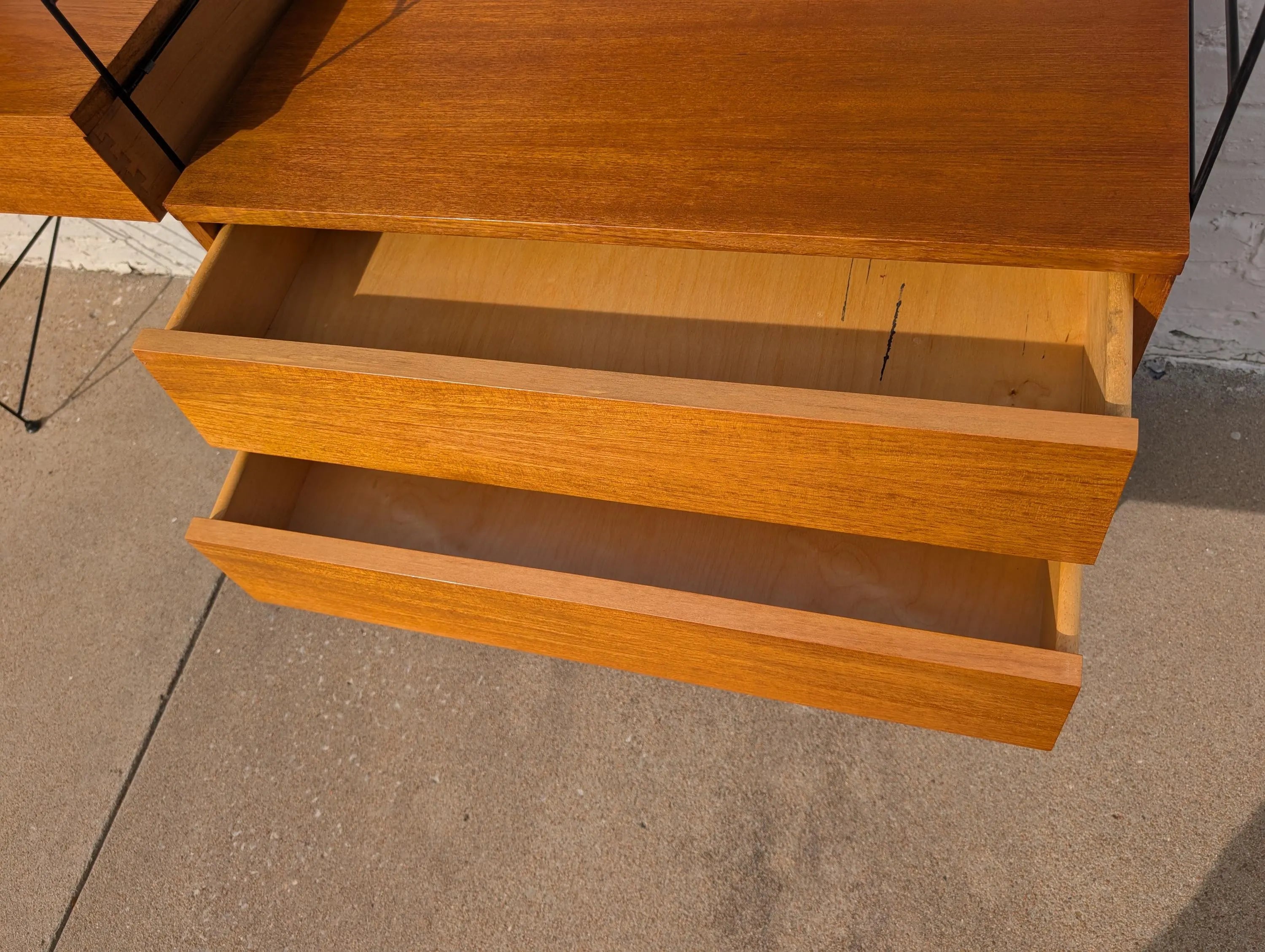 Mid Century English Modern Three Bay Wall Unit
