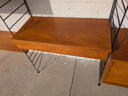 Mid Century English Modern Three Bay Wall Unit