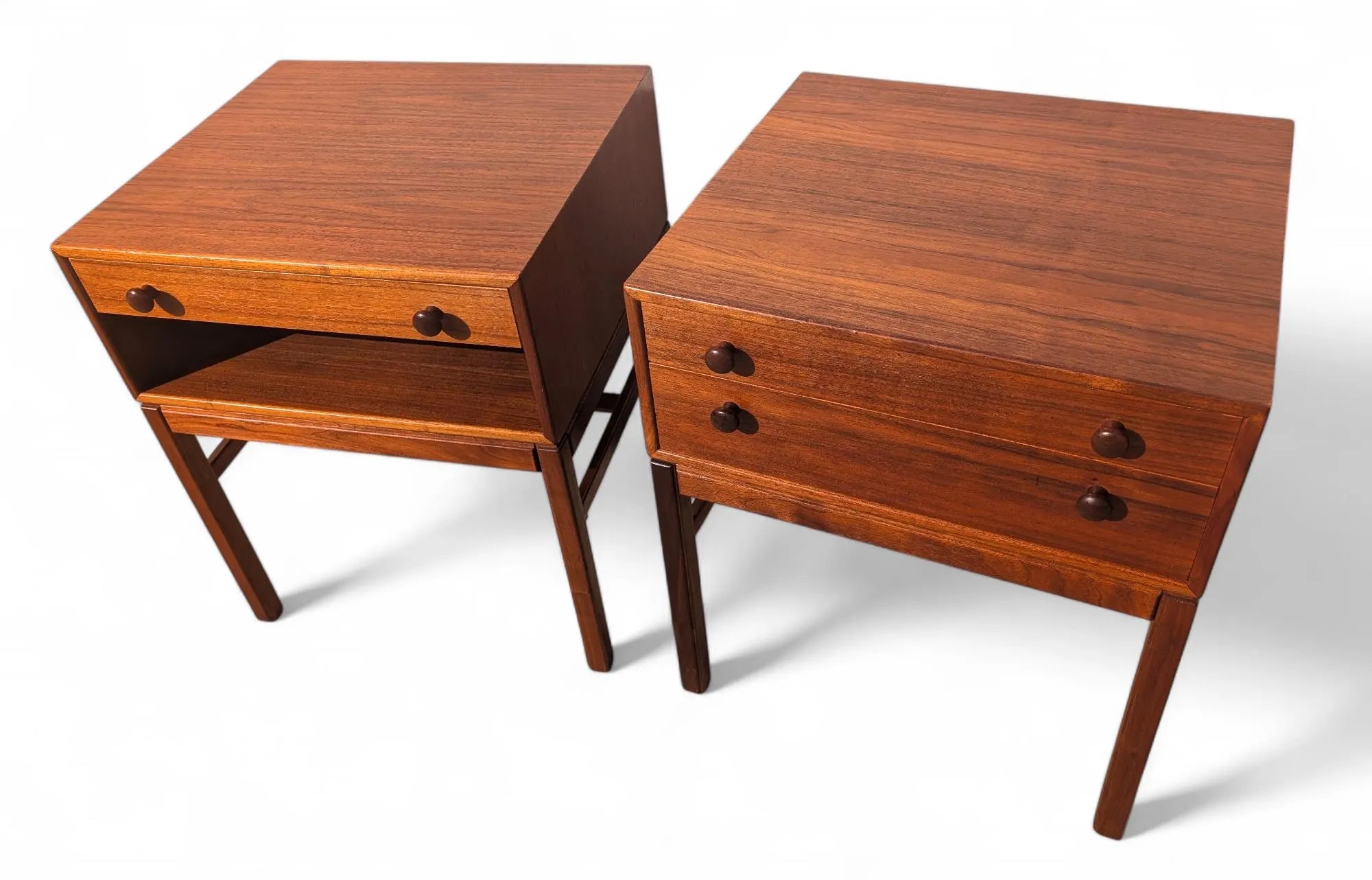 Mid Century Danish Modern Engstrom and Myrstrand Teak Nightstands