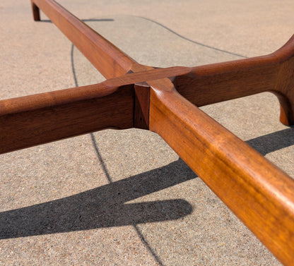 Mid Century Modern Adrian Pearsall Inspired Glass top Coffee Table