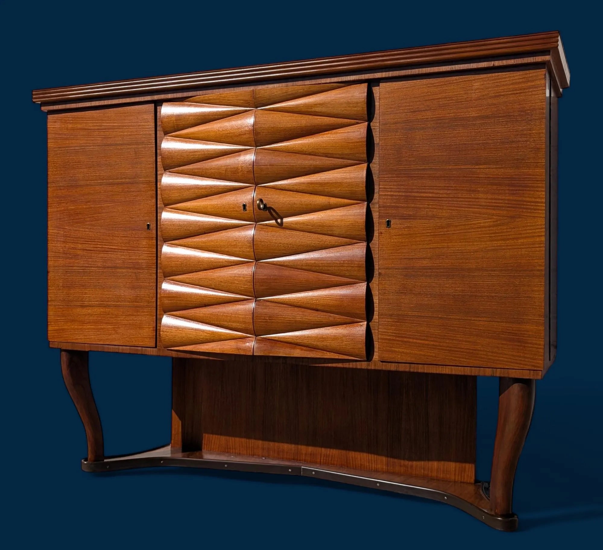Mid Century Italian Modern Sculptural Dry Bar Attributed Vittorio Dassi