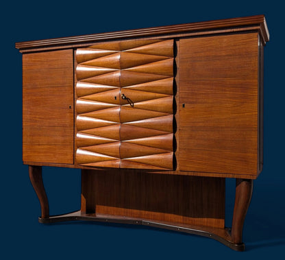 Mid Century Italian Modern Sculptural Dry Bar Attributed Vittorio Dassi
