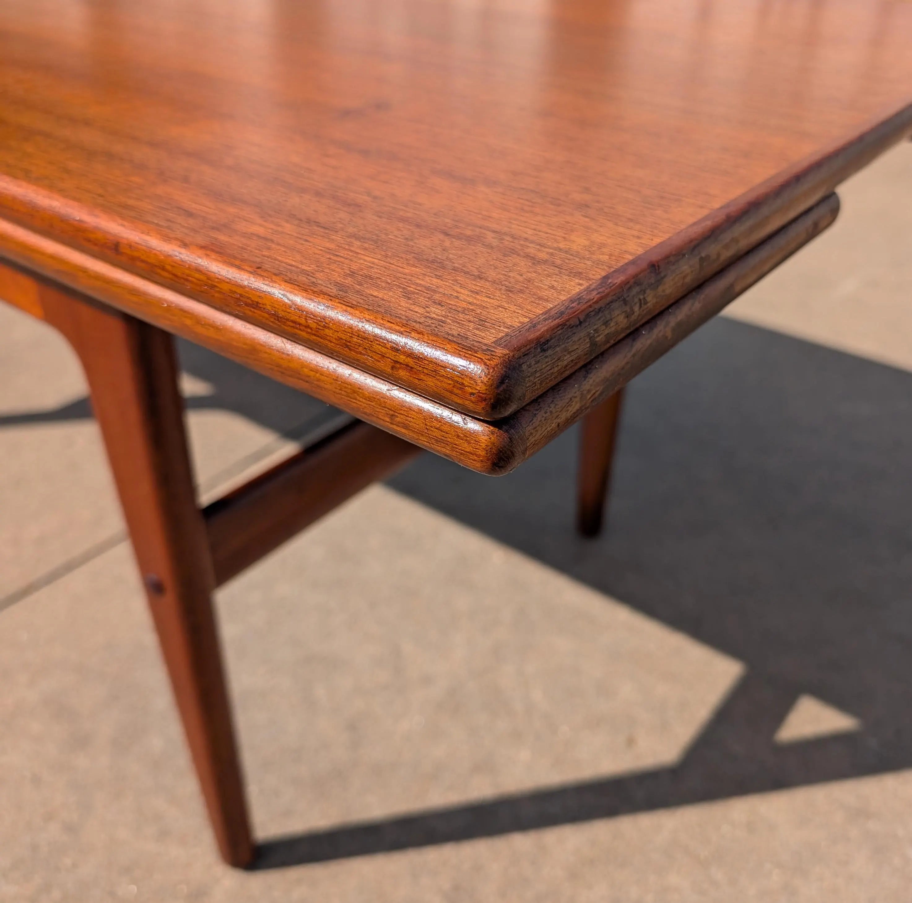 Mid Century Danish Modern Teak Elevator Coffee Table