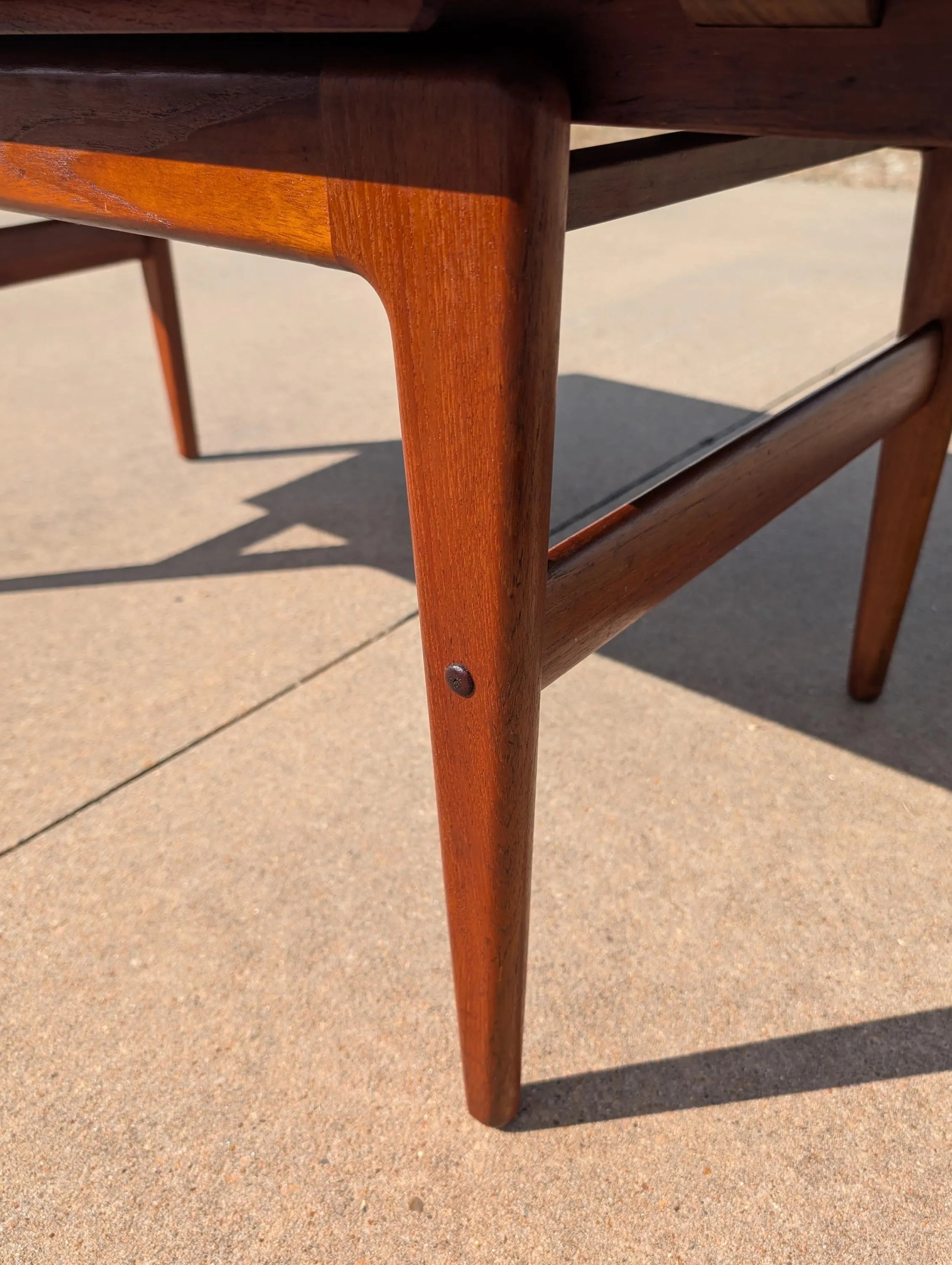Mid Century Danish Modern Teak Elevator Coffee Table